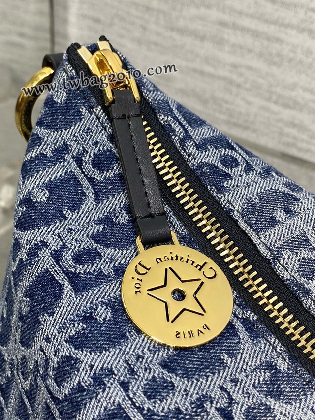Dior专柜新款迪奥高仿原单Hobostar丹宁系列链条肩背包饭盒包 djfk1400